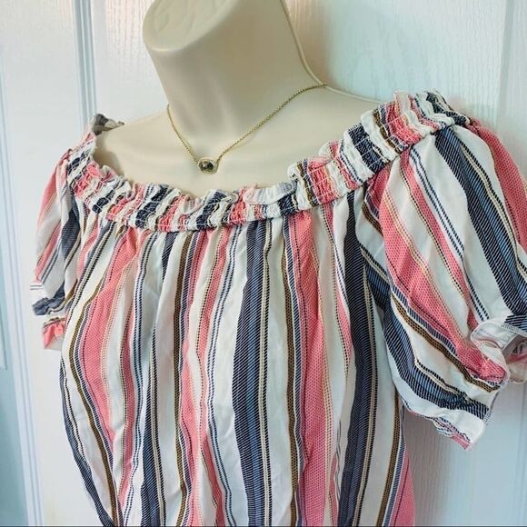 Ten Sixty Sherman Smocked Off Shoulder Crop Top 🔥 - Picture 4 of 7